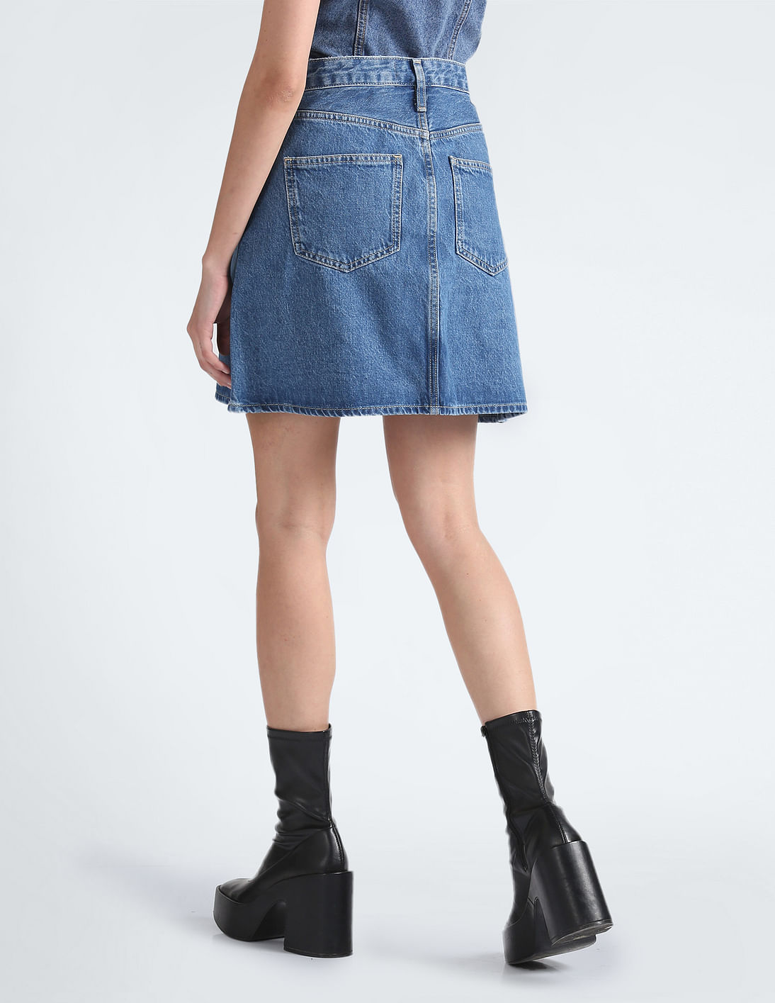 Buy Calvin Klein A-Line Denim Mini Skirt - NNNOW.com