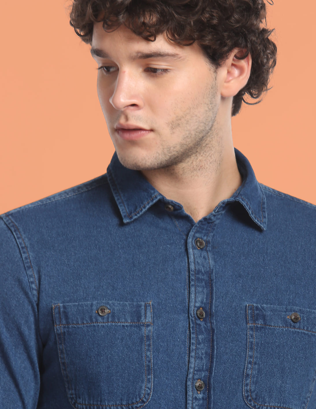Buy Flying Machine Patch Pocket Twill Denim Shirt - NNNOW.com