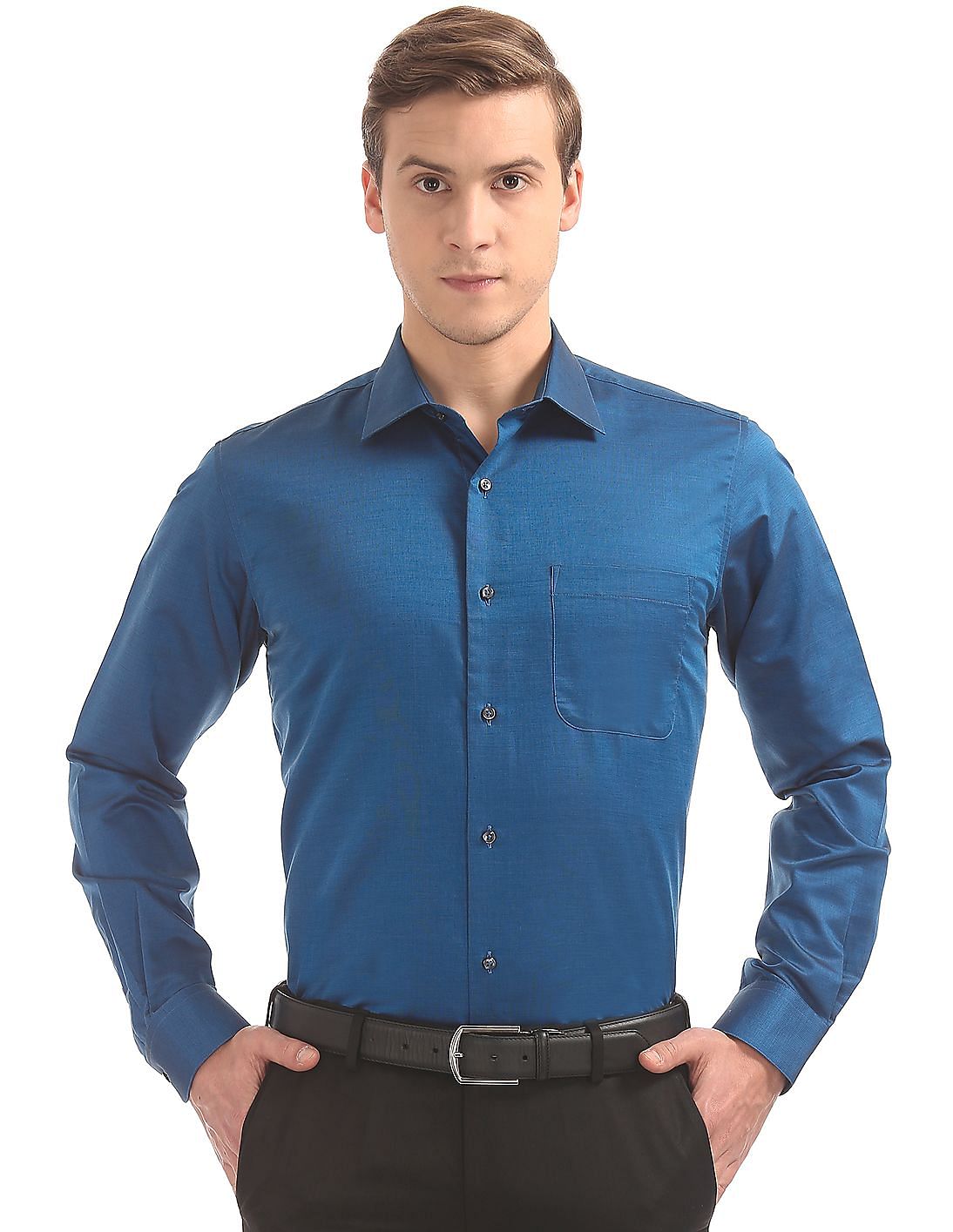 Buy AD by Arvind Regular Fit French Placket Shirt - NNNOW.com