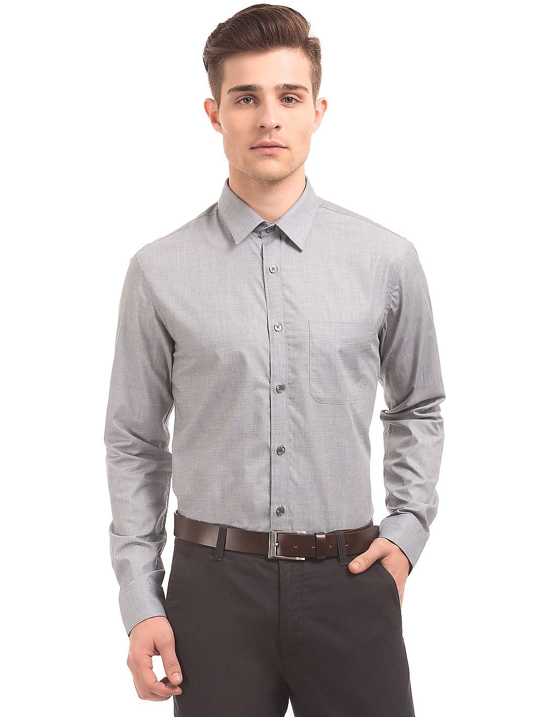 Buy USPA Tailored Men Solid Regular Fit Shirt - NNNOW.com