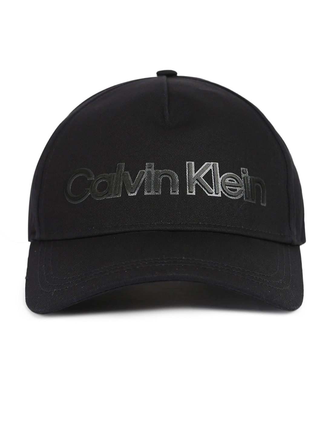 Buy Calvin Klein Men Black Leather Lettering Cap - NNNOW.com