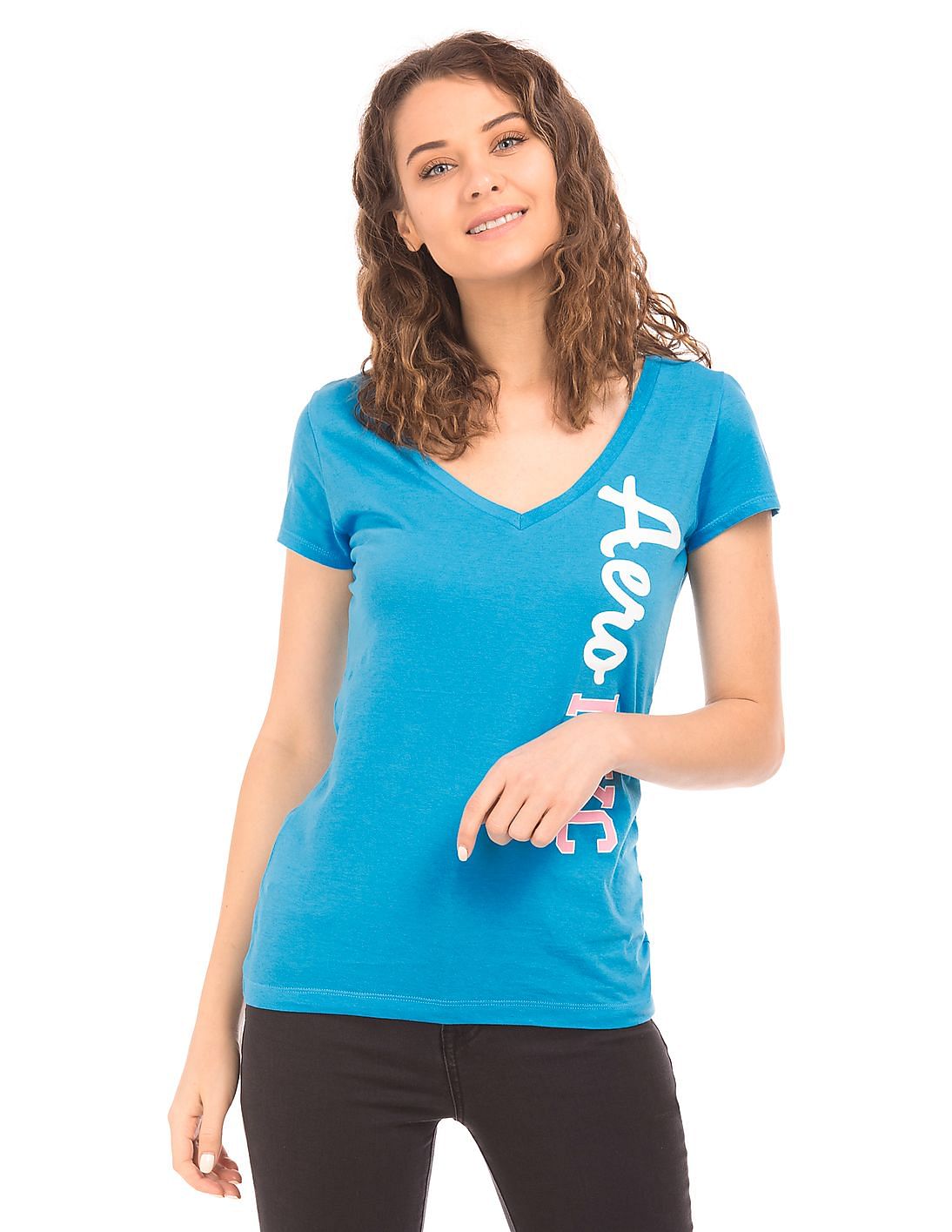 Buy Aeropostale V-Neck Regular Fit T-Shirt - NNNOW.com