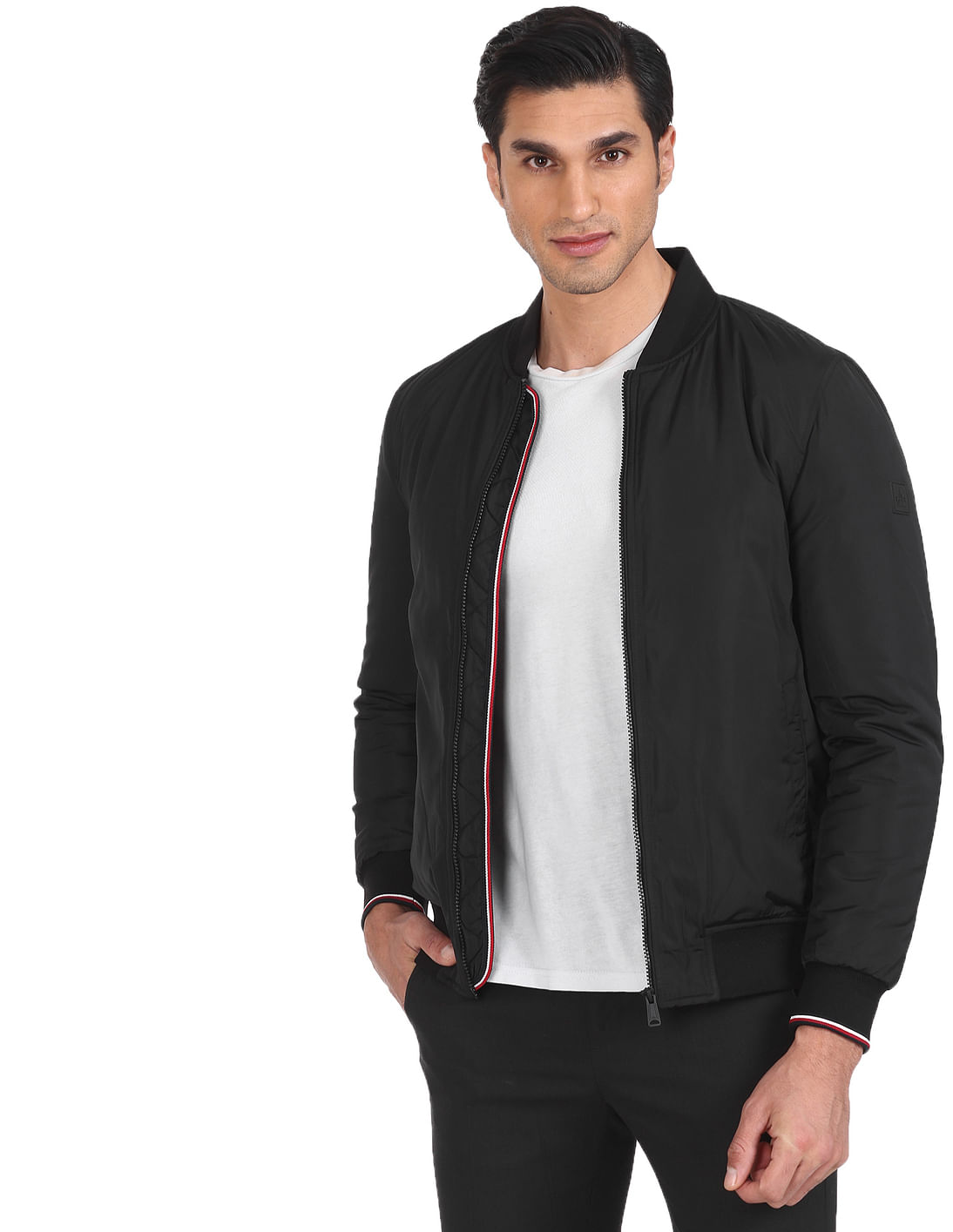 Buy Arrow Sports Stand Collar Solid Jacket - NNNOW.com