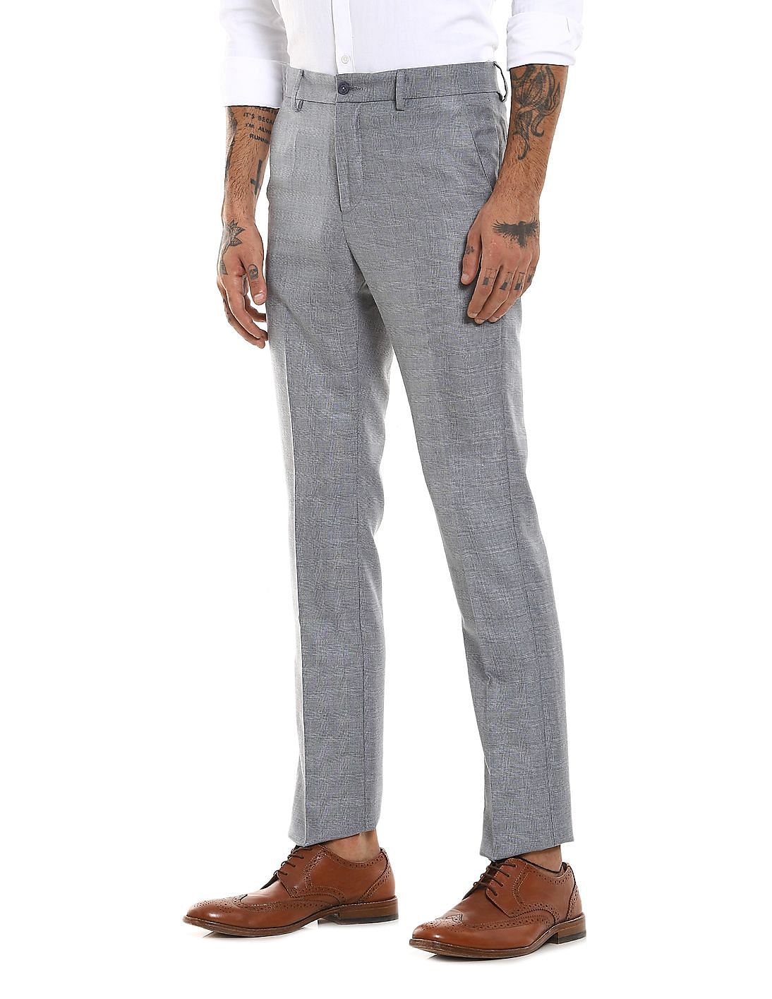 Buy Mens Formal Heavy SLUB Lycra Fabric Pant 30 Size Grey at Amazonin