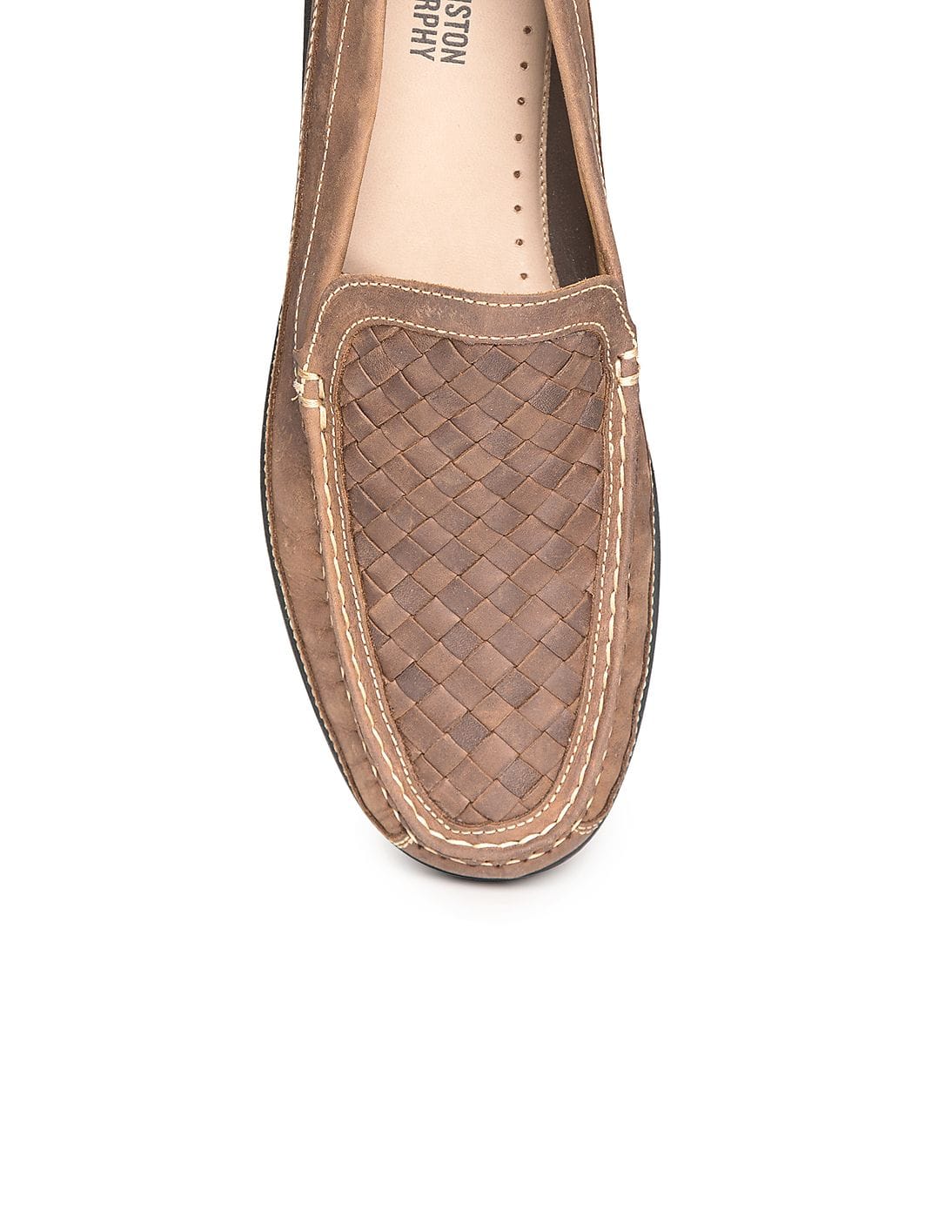 Buy Johnston & Murphy Men Basket Weave Suede Leather Loafers  display picture 1