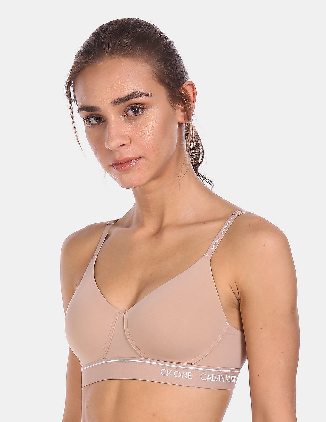 Buy Calvin Klein Underwear Women Light Brown Lightly Lined Bralette -  NNNOW.com