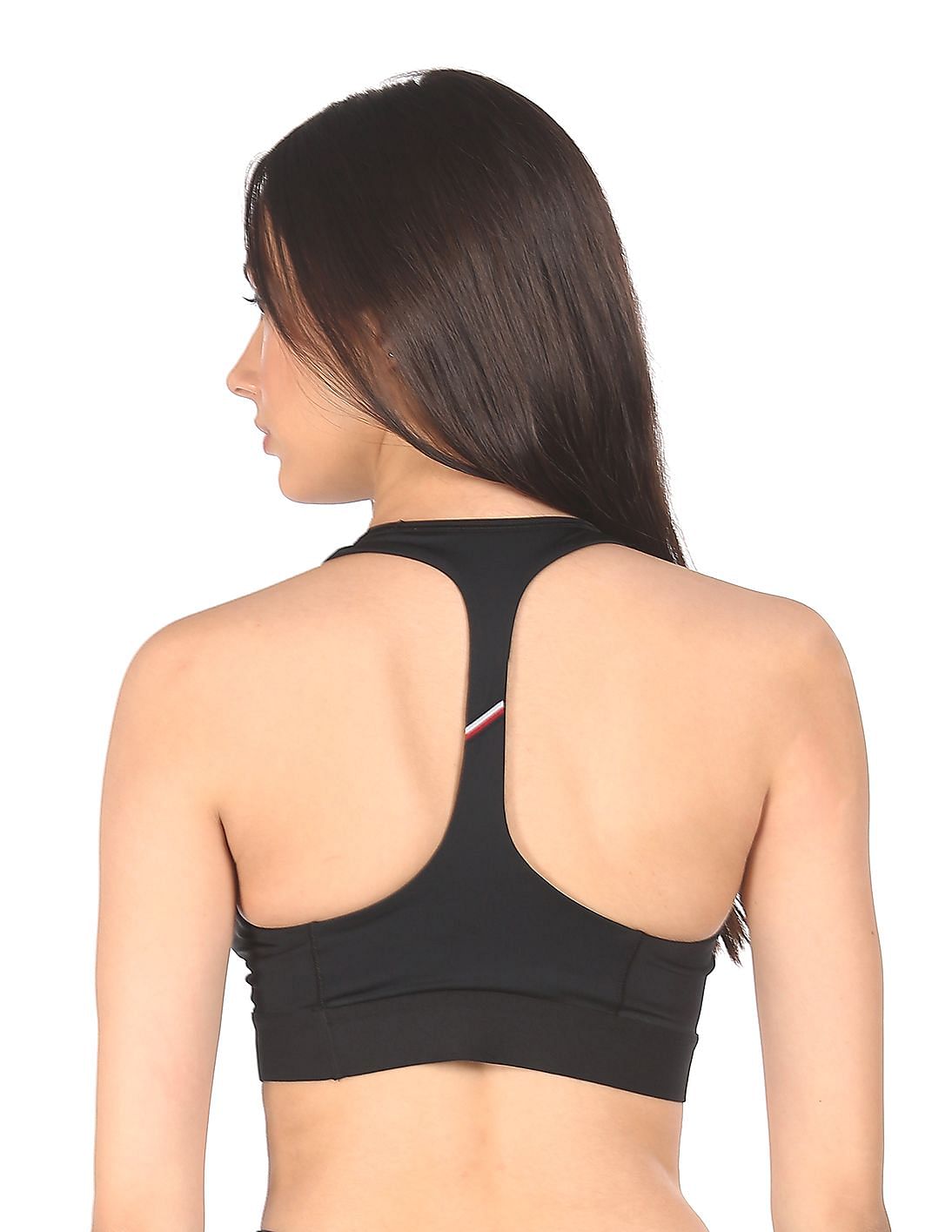 Buy Tommy Hilfiger Women Black Brand Print Racerback Bra - NNNOW.com