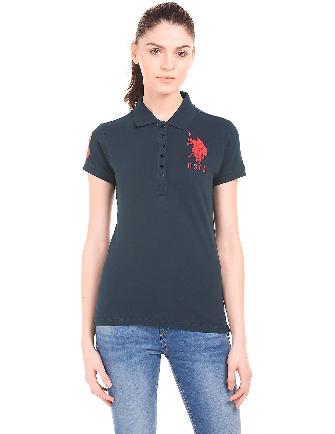 Buy U.S. Polo Assn. Women Regular Fit Pique Polo Shirt - NNNOW.com