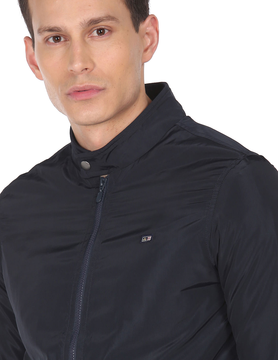 Buy Arrow Sports Stand Collar Zip Up Solid Jacket 