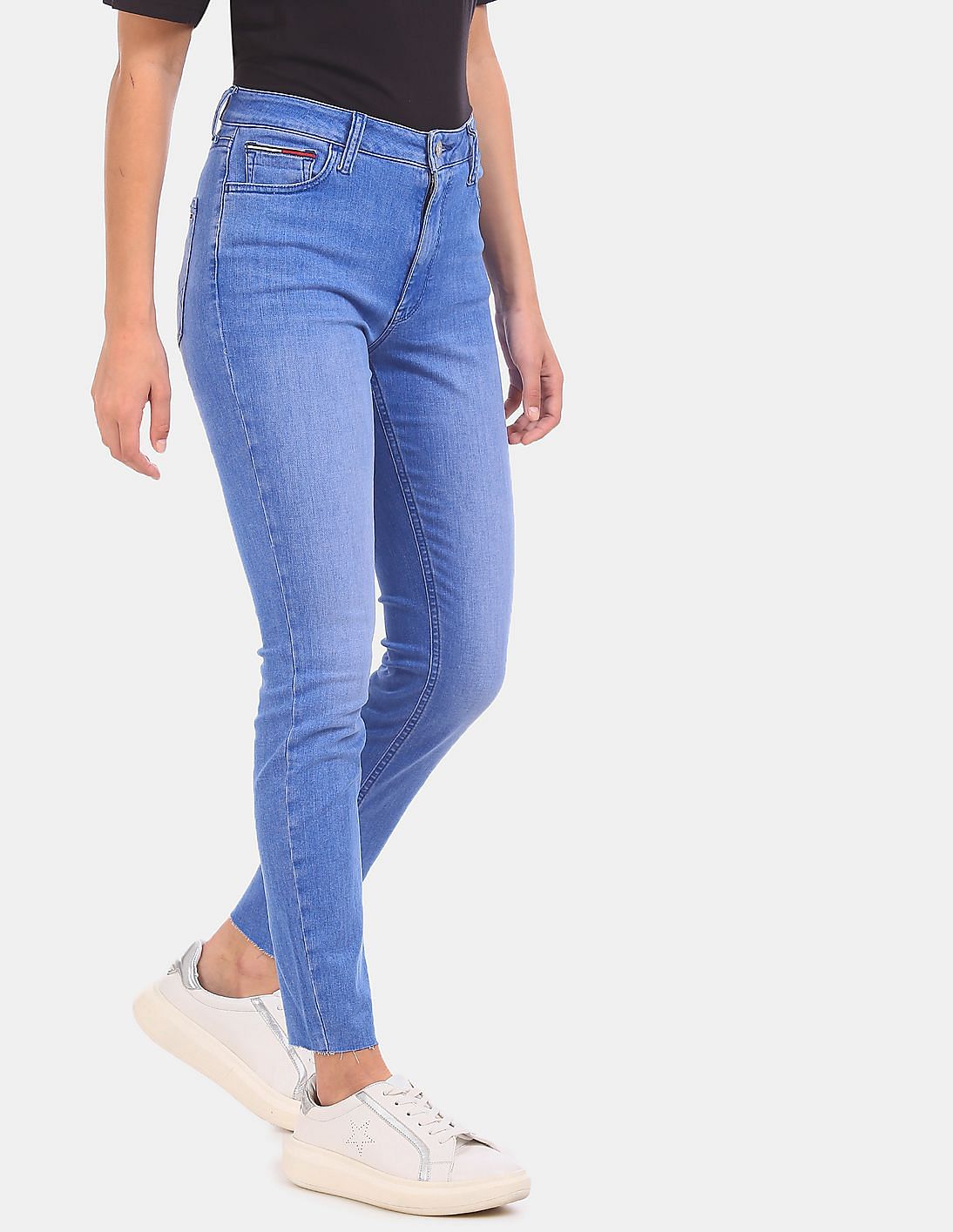 Buy Tommy Hilfiger Women Blue Skinny Fit High Rise Ankle Length Jeans ...