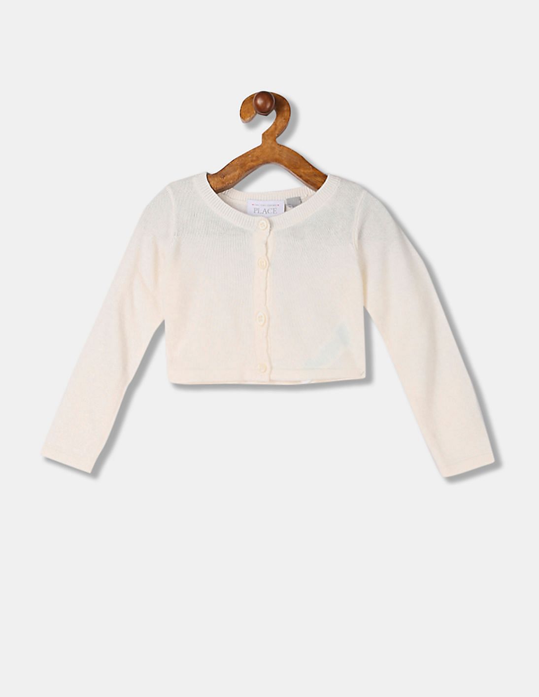 Girls white outlet cropped cardigan