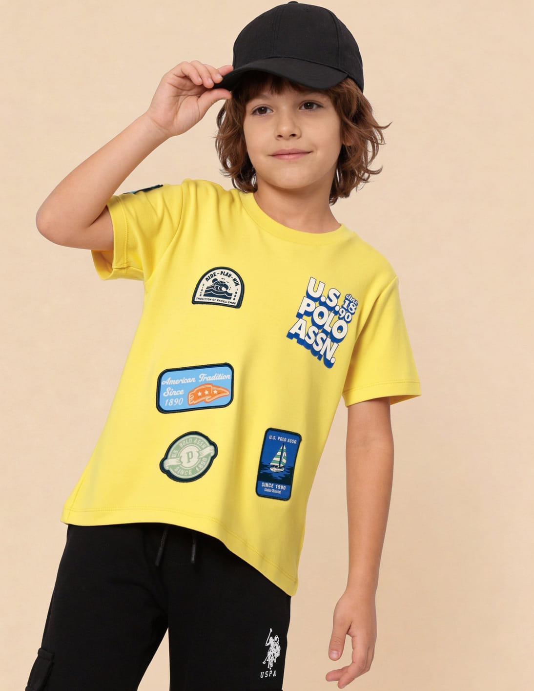 Buy U.S. Polo Assn. Kids Graphic Brand Applique Regular Fit T