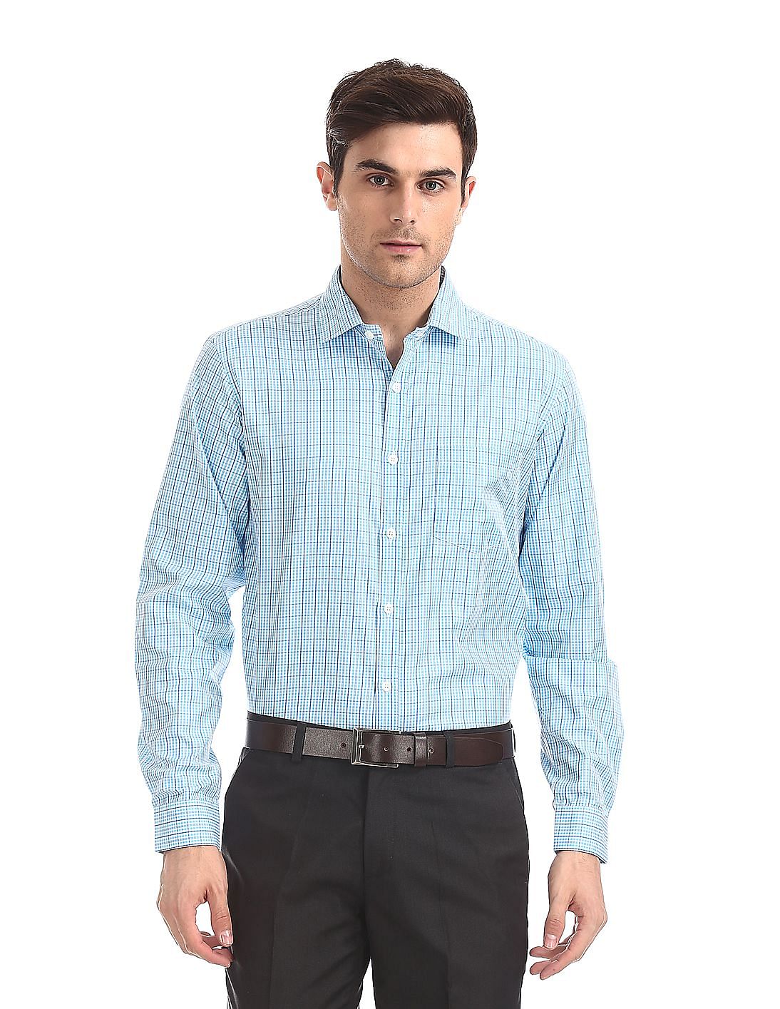 double cuff check shirt