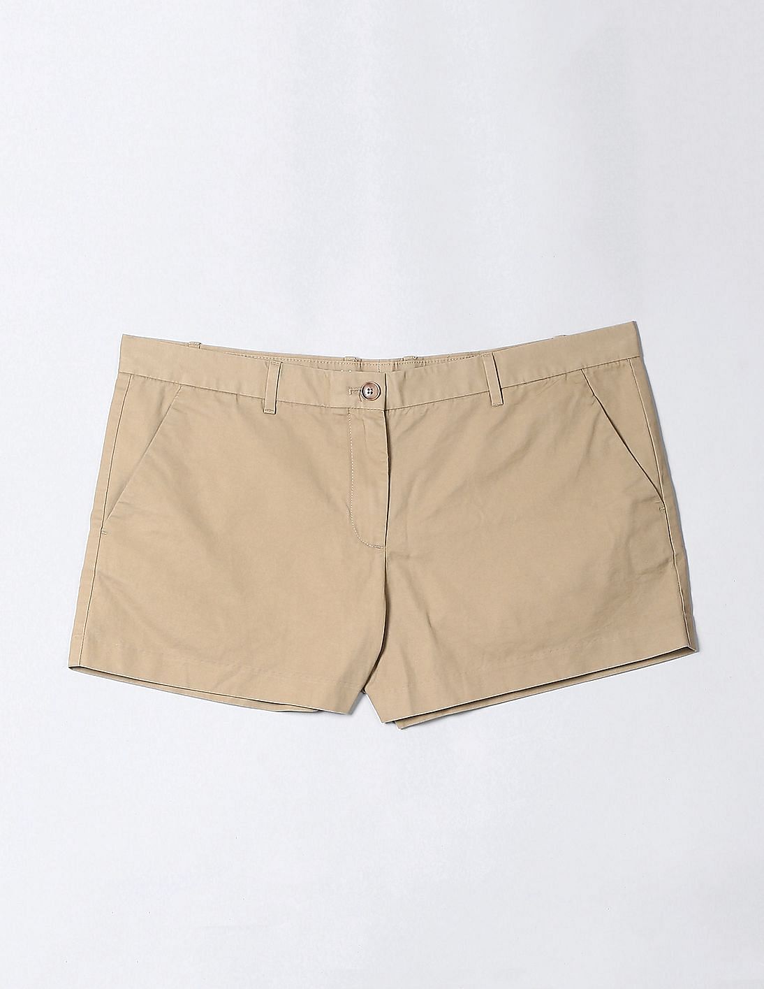 Buy GAP Women Beige Solid Flat Front Shorts - NNNOW.com