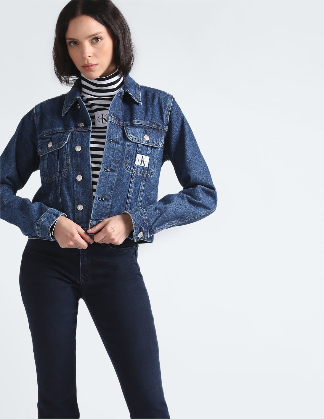 Buy Calvin Klein Cropped 90s Denim Jacket - NNNOW.com