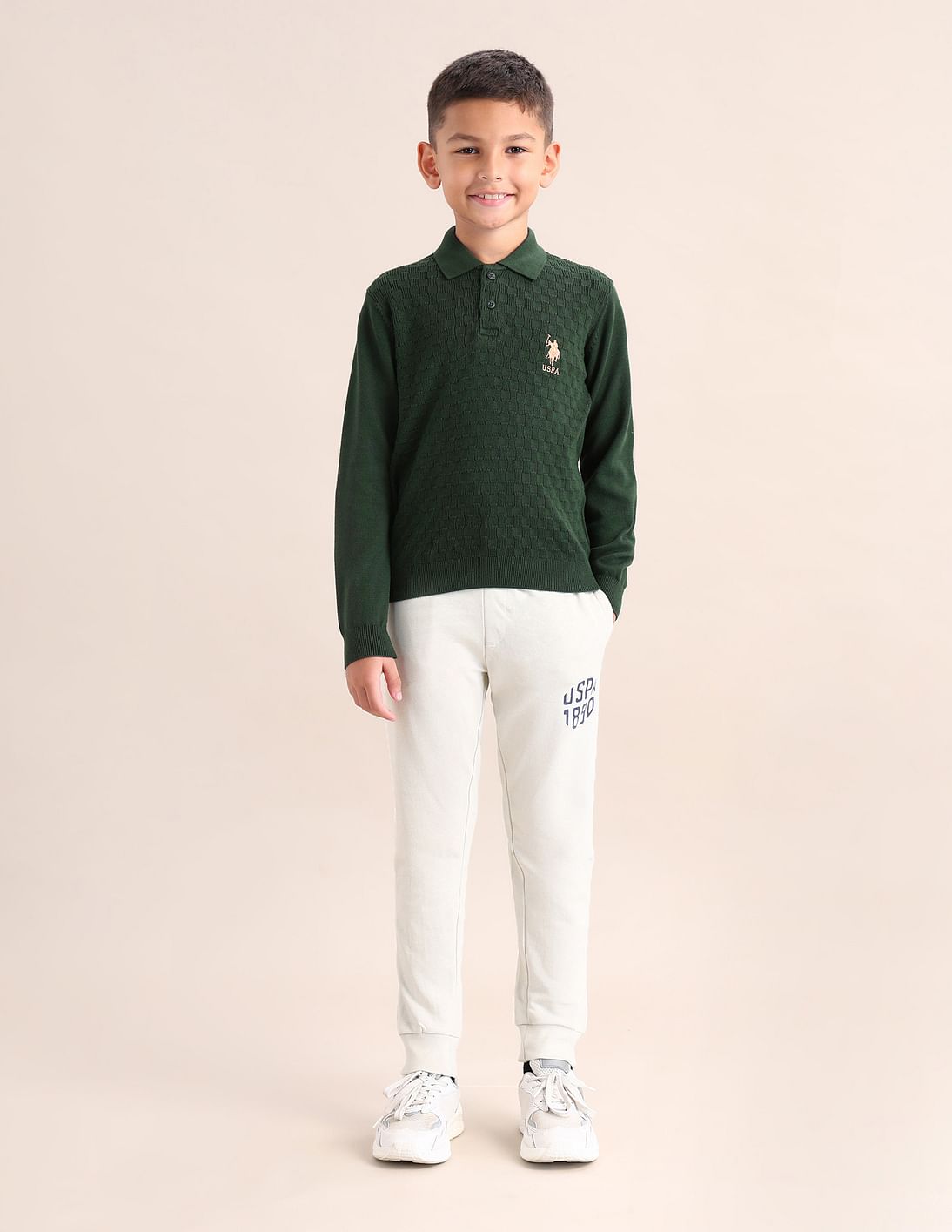 【再入荷!】 Polo U.S. Buy Assn. Sweater Fit Regular Textured Boys Kids Clothing