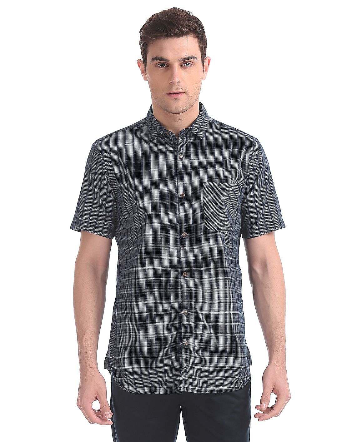 Buy Men Short Sleeve Check Shirt online at NNNOW.com