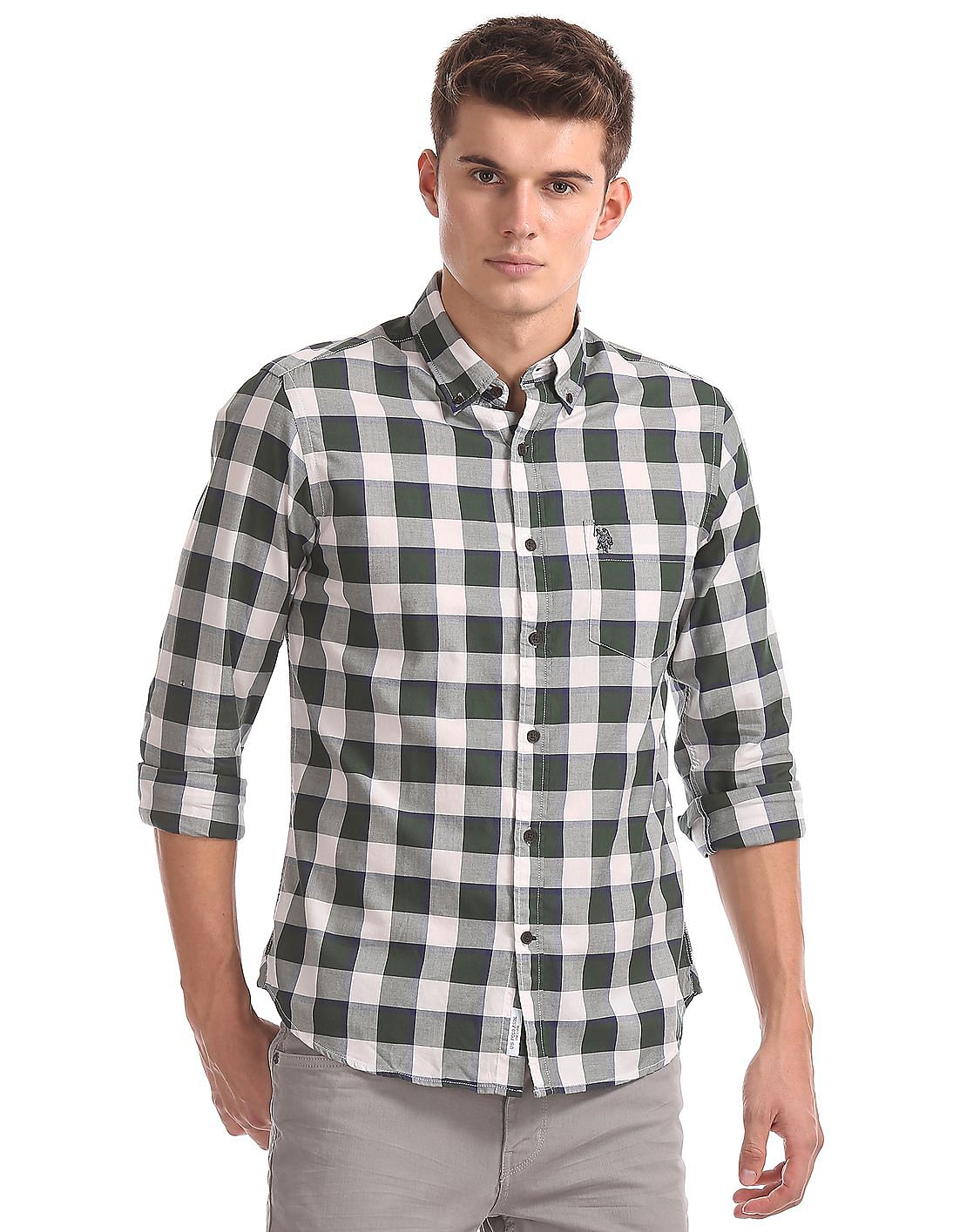 Buy Men Checked Button Down Shirt online at NNNOW.com