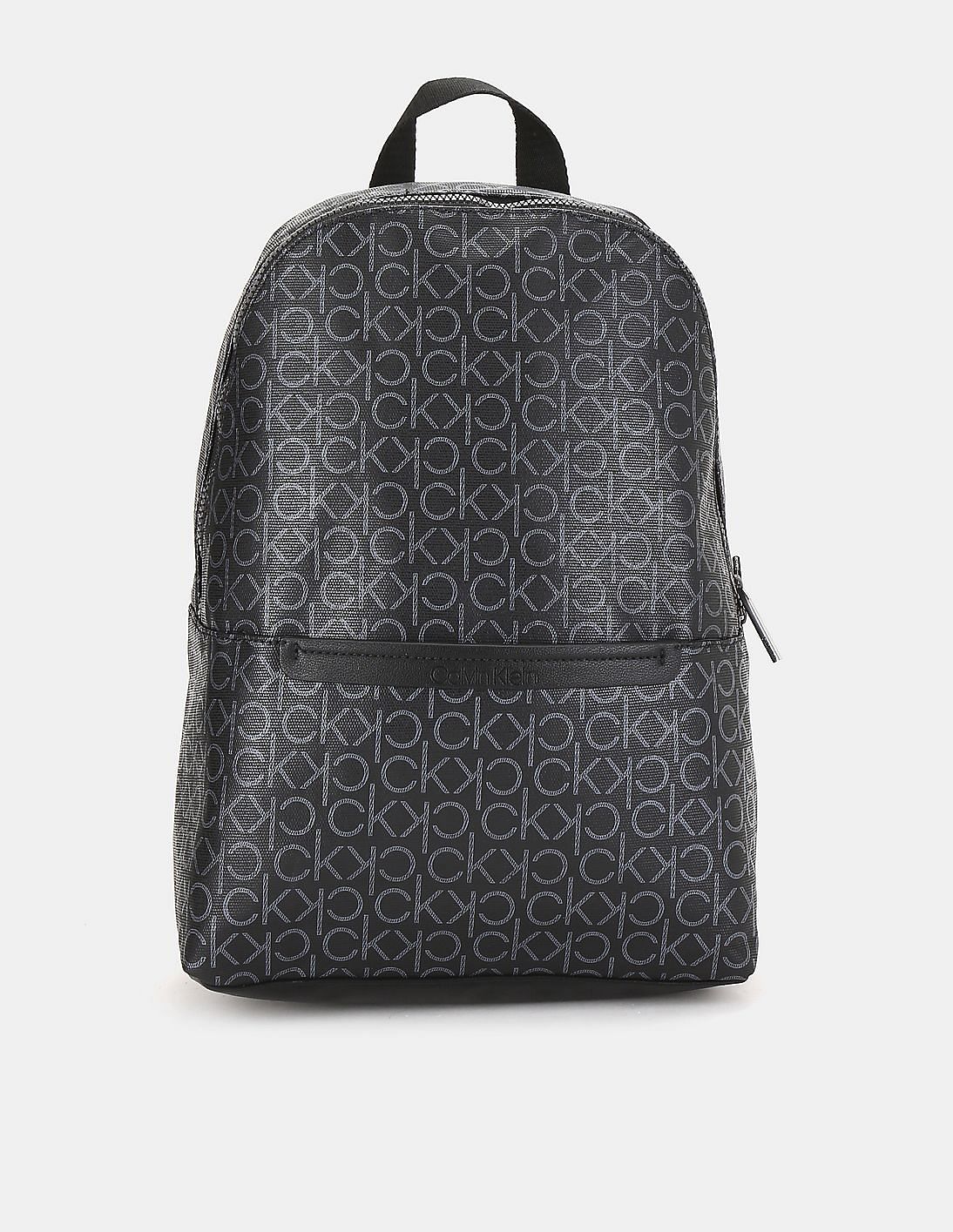 Buy Calvin Klein Men Black Mesh Padded Back Monogram Backpack - NNNOW.com
