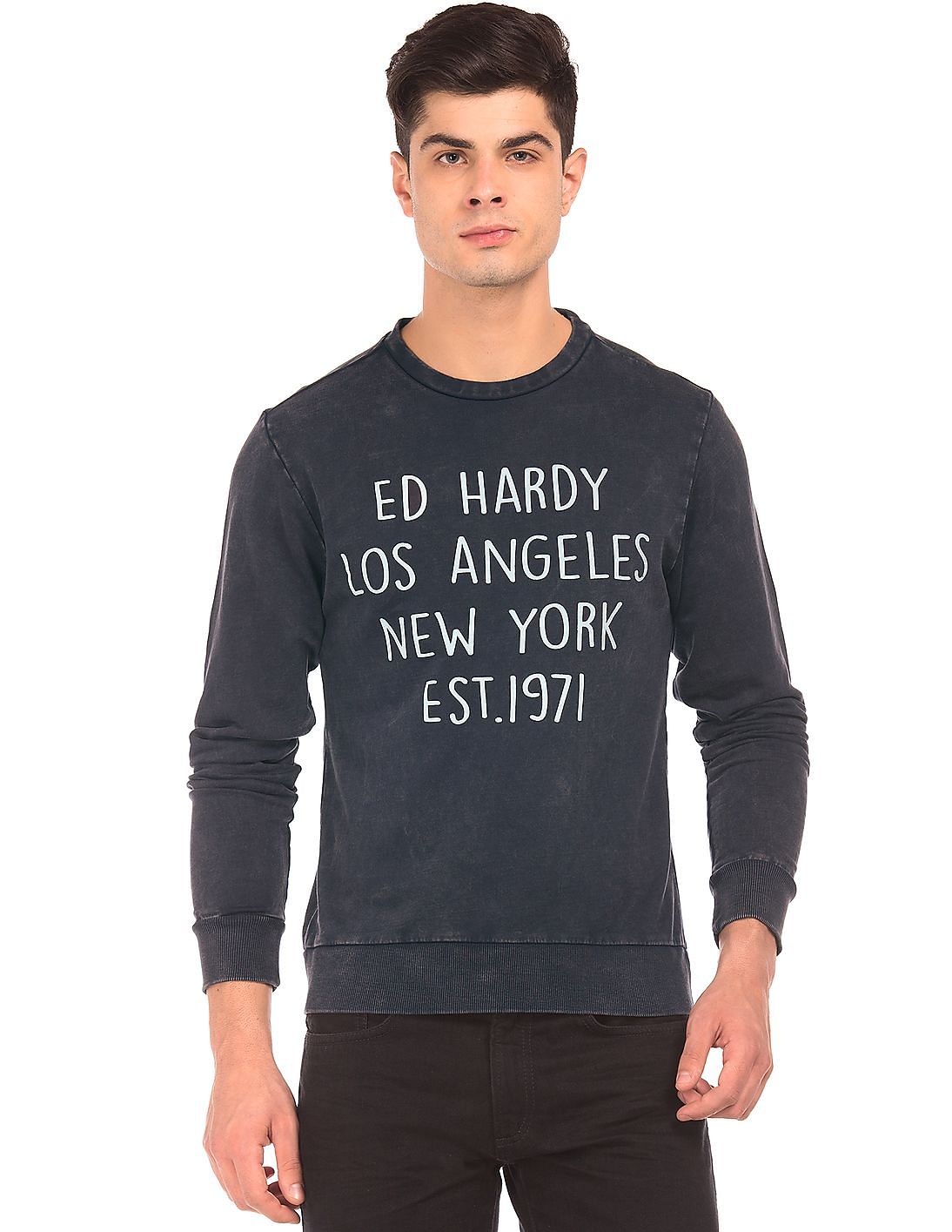 Buy Ed Hardy Brand Print Washed Sweatshirt - NNNOW.com