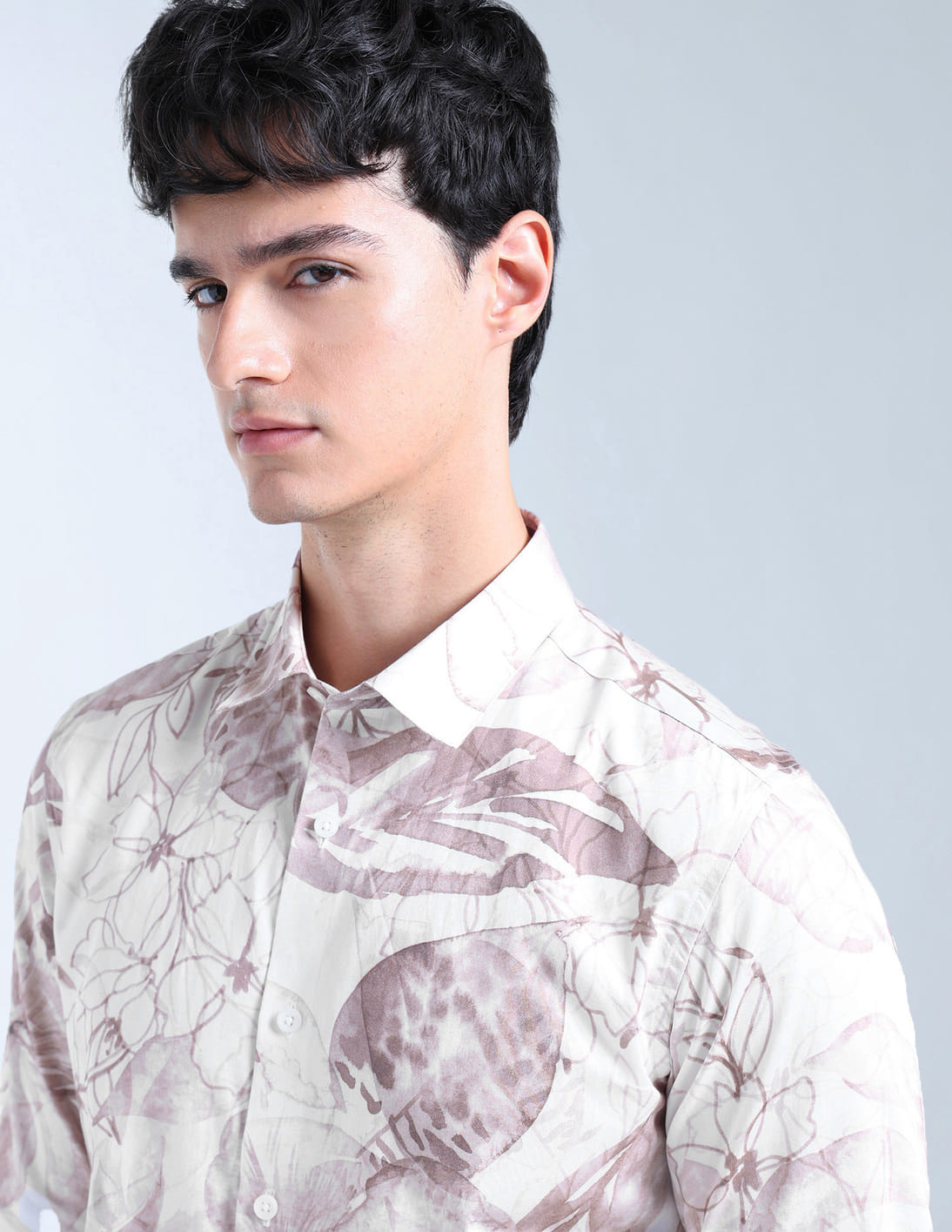 Buy Flying Machine Floral Printed Satin Original Shirt - NNNOW.com