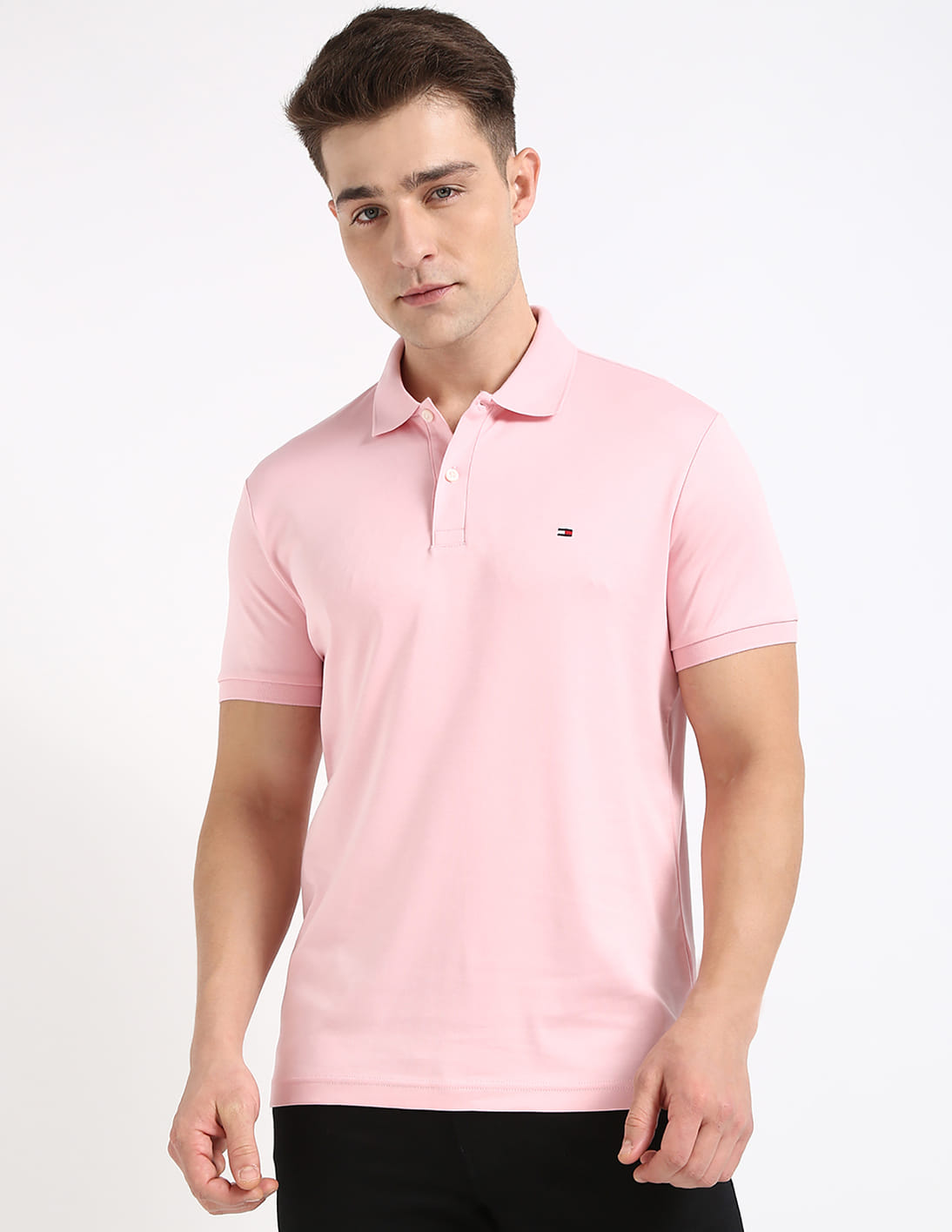 Buy Tommy Hilfiger Mens Pink Solid Polo Shirt - NNNOW.com