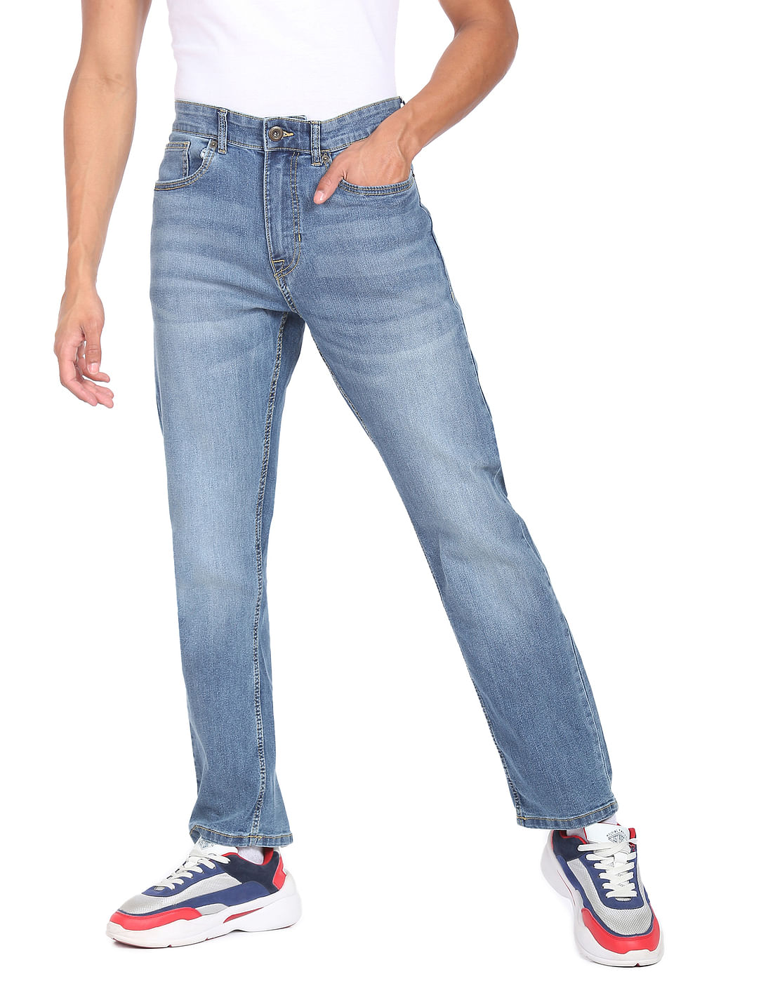 Buy Flying Machine F-Jango Straight Fit Stone Wash Jeans - NNNOW.com