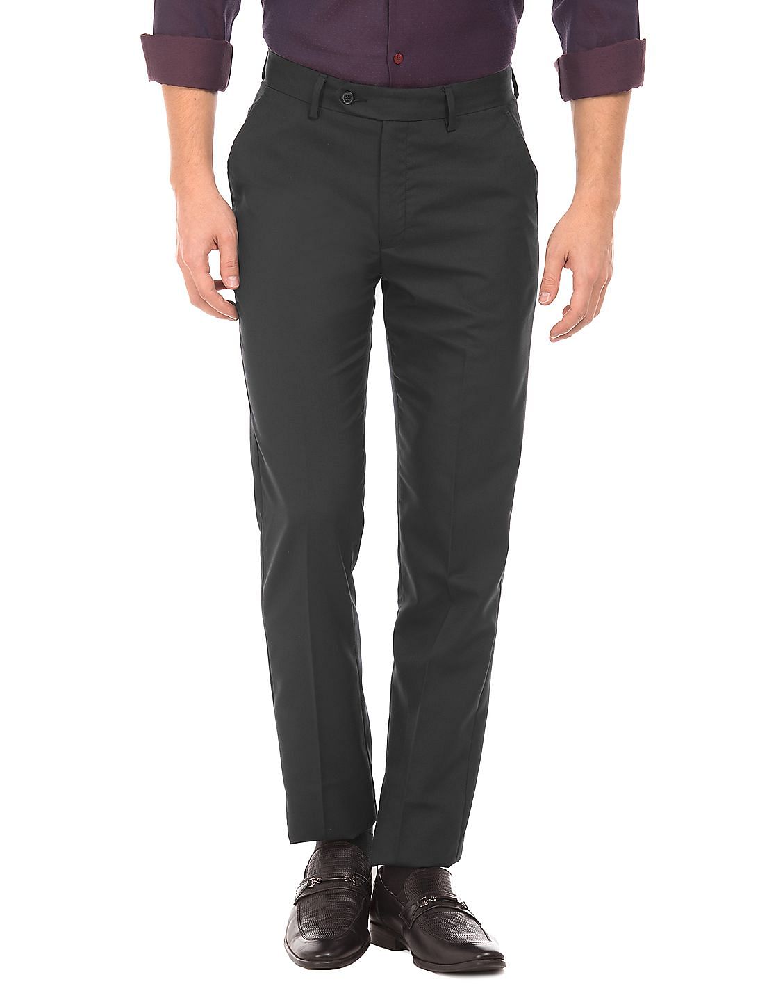 Excalibur Formal Trousers  Buy Excalibur Men Beige Button Waist Solid  Formal Trousers Online  Nykaa Fashion
