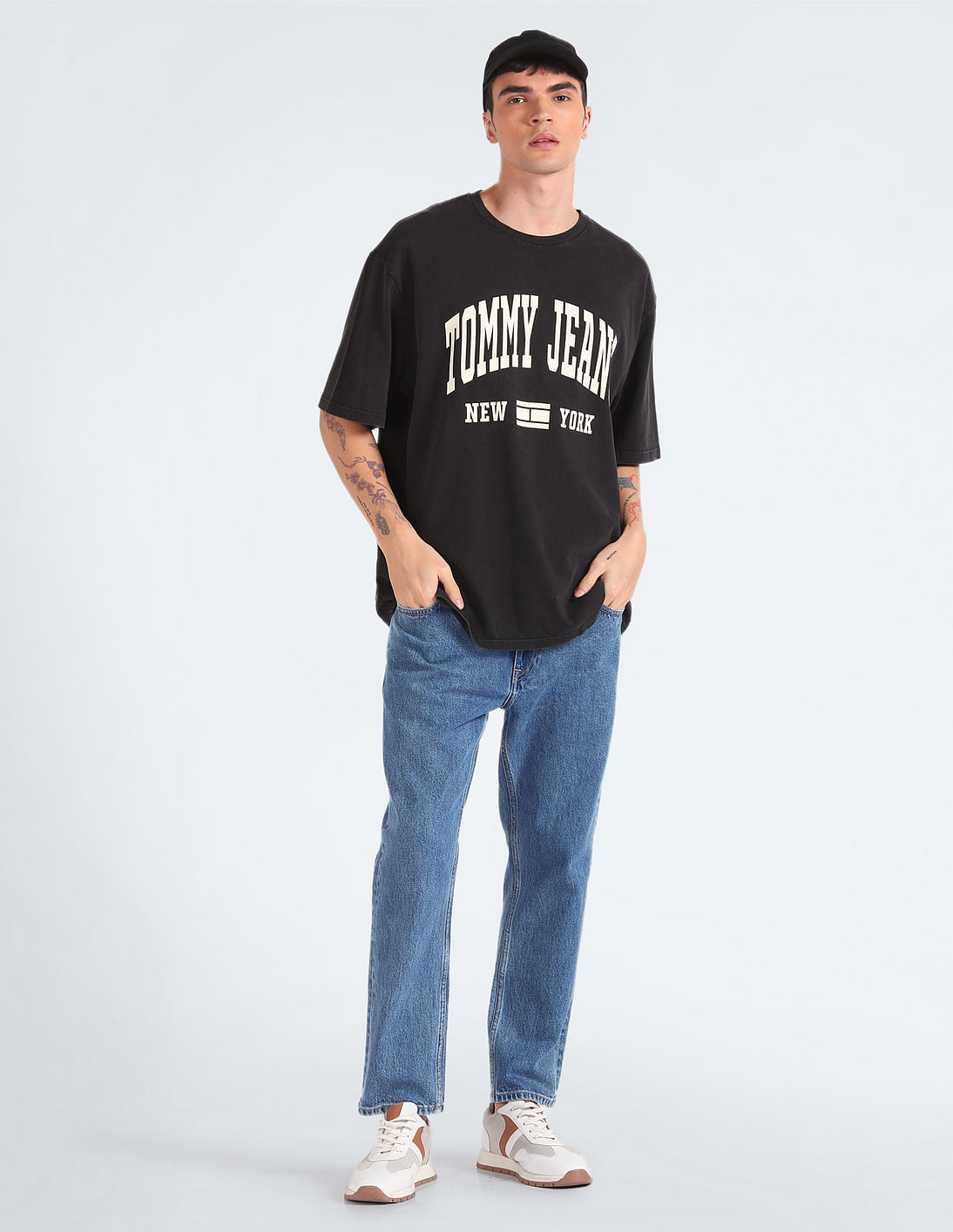売れ筋商品|||トミー ヒルフィガー Tシャツ レディース トップス SLIM VARSITY - Print T-shirt - dark night navy Varsity Slim T-Shirt | T-Shirts | Tommy Jeans