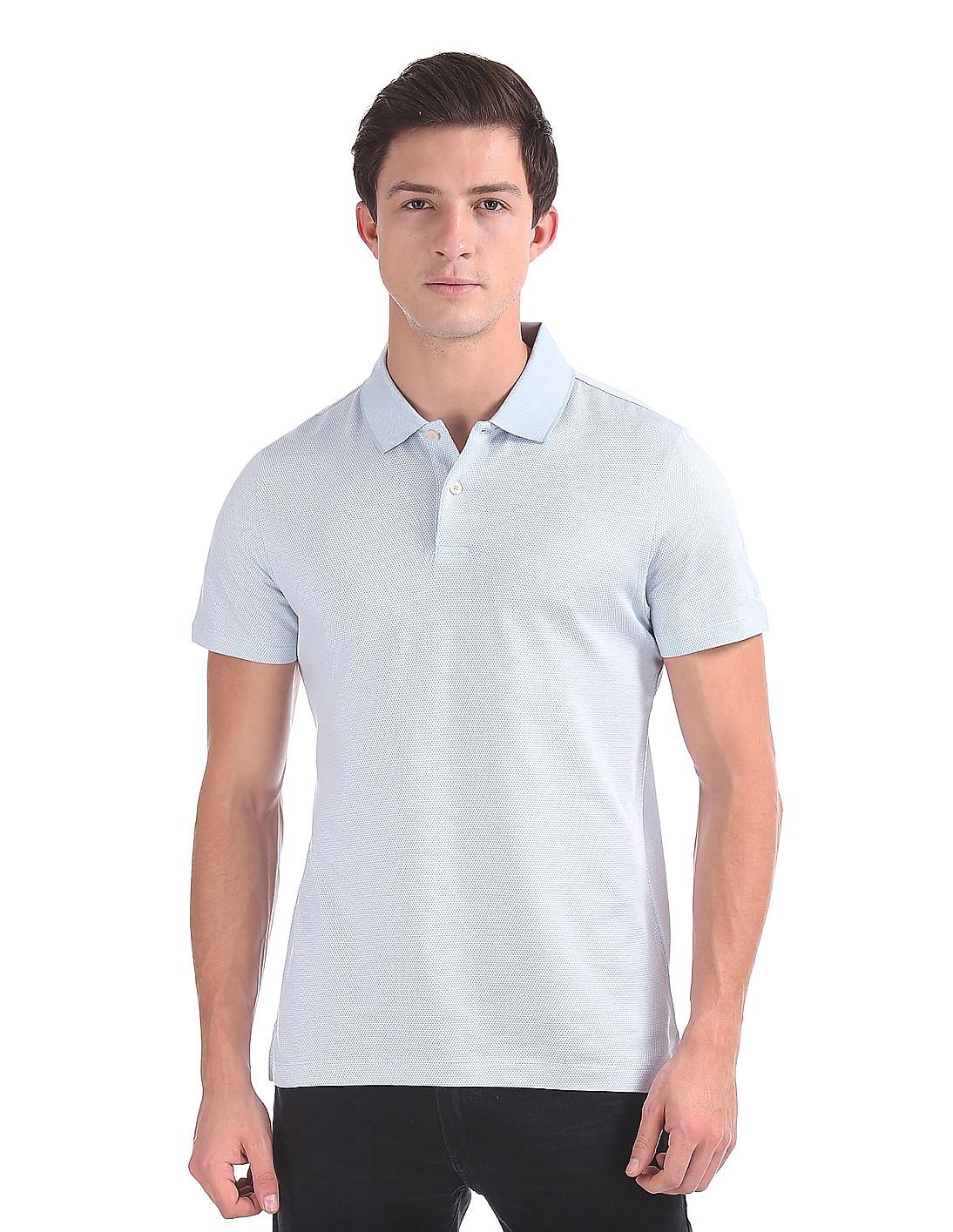 Buy Arrow Men Tipped Collar Patterned Polo Shirt - NNNOW.com