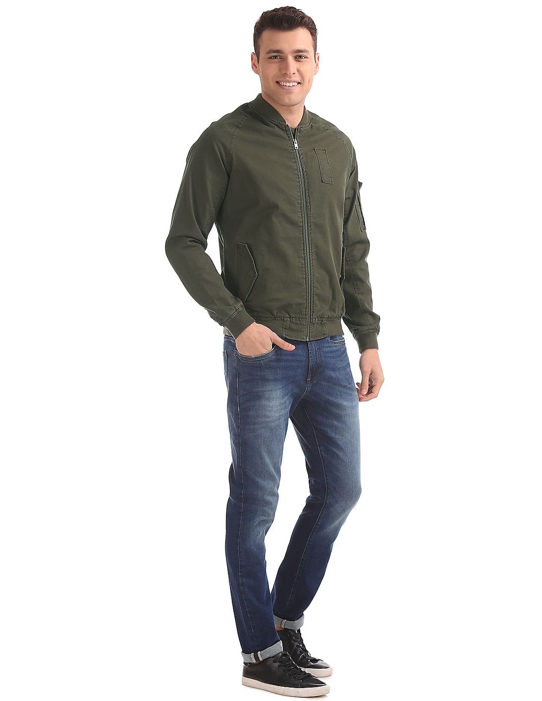 Buy Aeropostale Cotton Solid Bomber Jacket - NNNOW.com