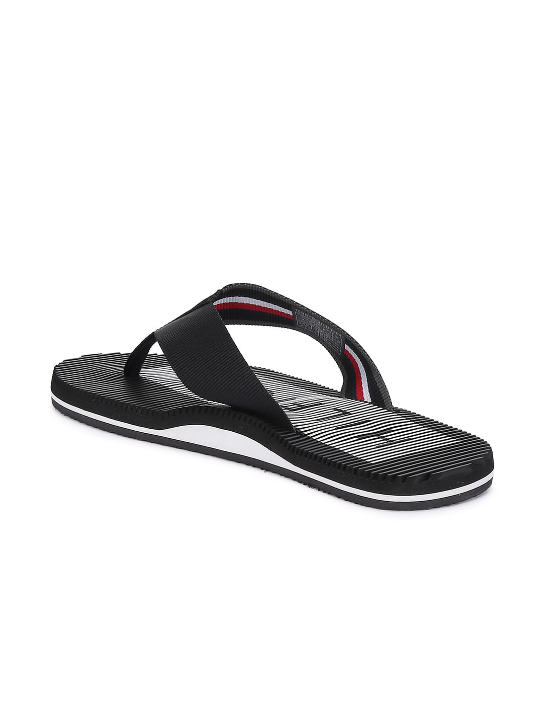 Buy Tommy Hilfiger Men Black Printed Massage Beach Flip Flops - NNNOW.com