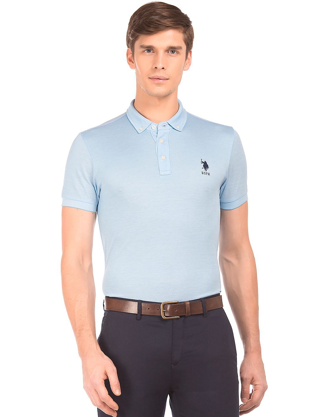 Buy U.S. Polo Assn. Solid Button Down Pique Polo Shirt - NNNOW.com