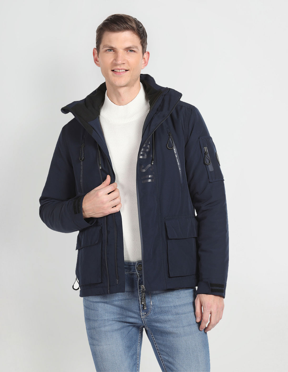 Buy U.S. Polo Assn. Denim Co. Solid Hooded Puffer Jacket - NNNOW.com