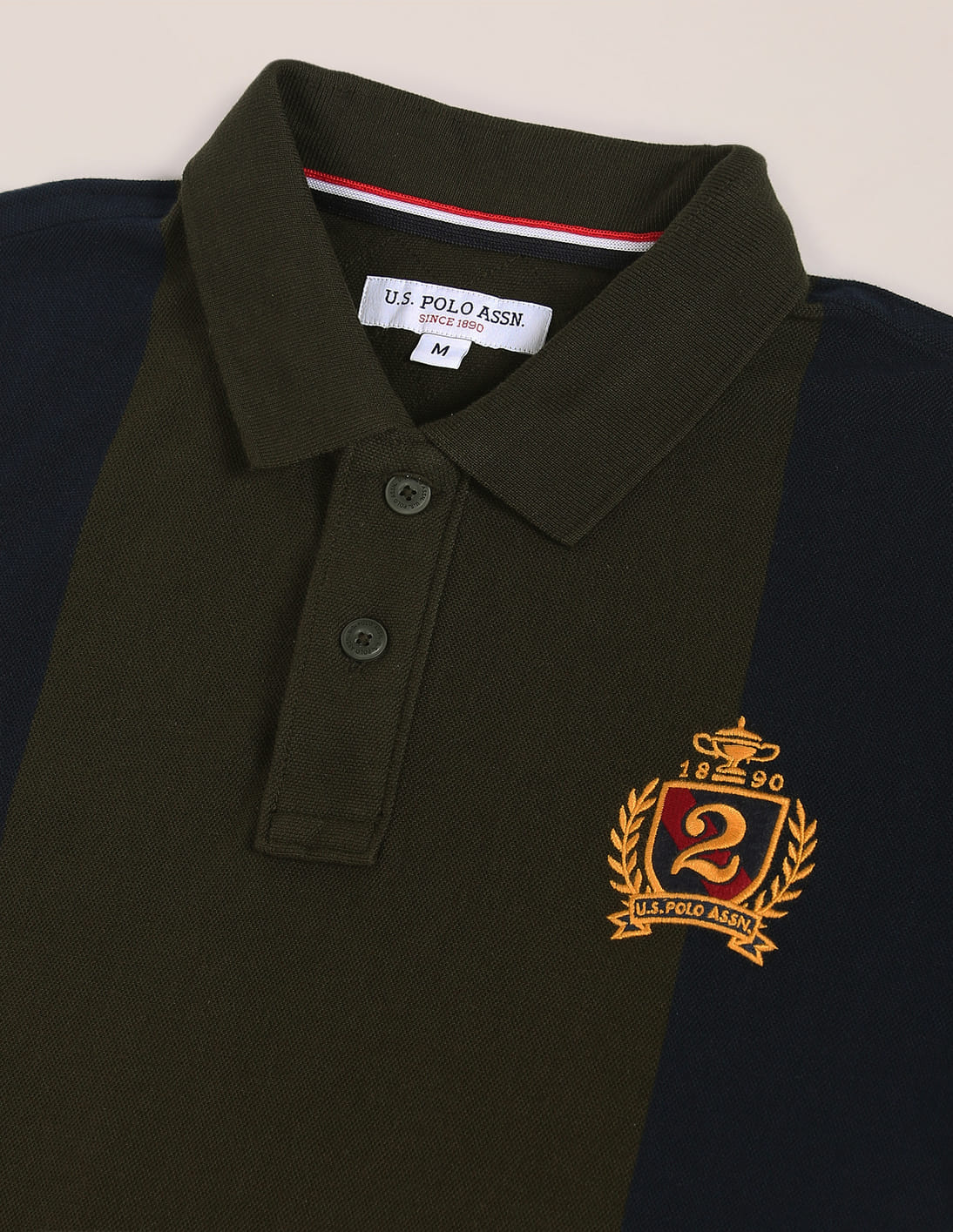 Buy U.S. Polo Assn. Vertical Stripe Crest Embroidered Polo Shirt