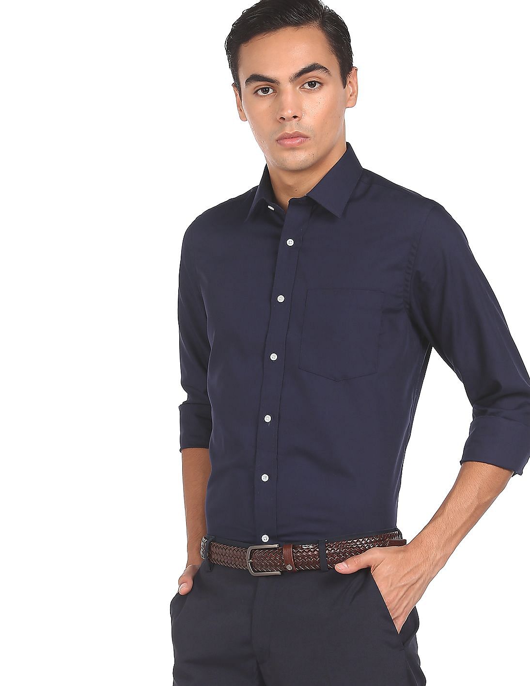 Buy Arrow Solid Cotton Formal Shirt - NNNOW.com