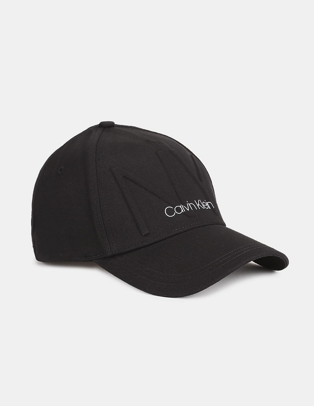 Buy Calvin Klein Men Men Black Embossed NY Brand Logo Cotton Twill Cap ...