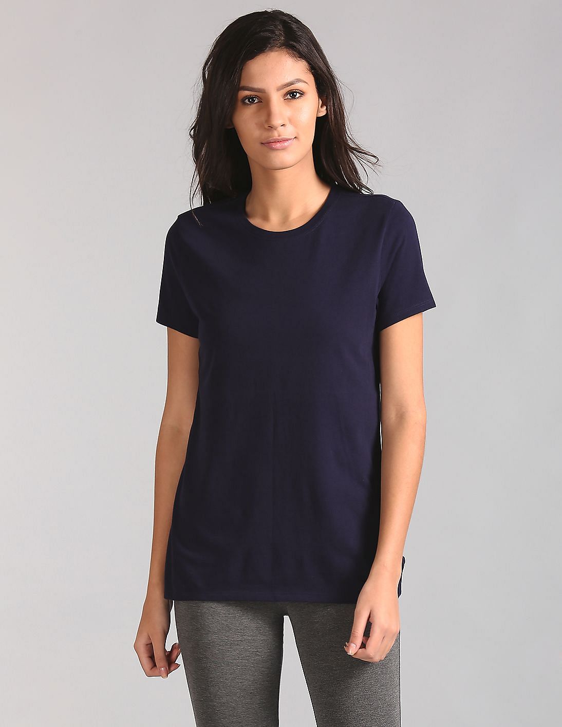 Buy GAP Women Blue Short Sleeve Vintage Crew Neck T-Shirt - NNNOW.com