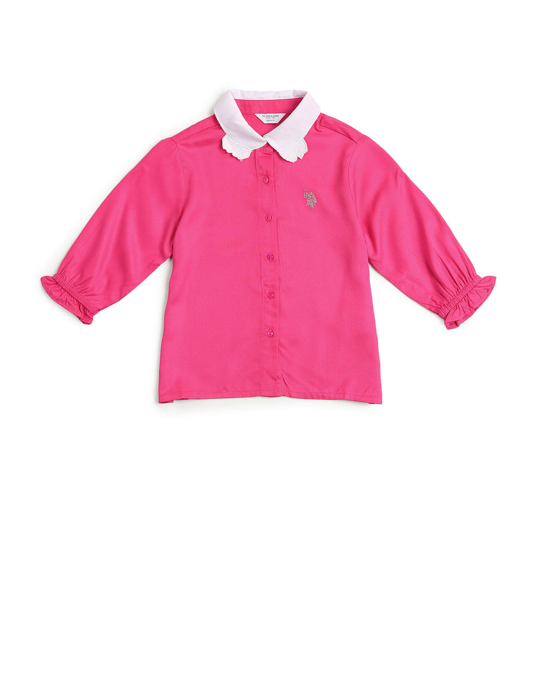 Buy U.S. Polo Assn. Kids Girls Peter Pan Collar Solid Top