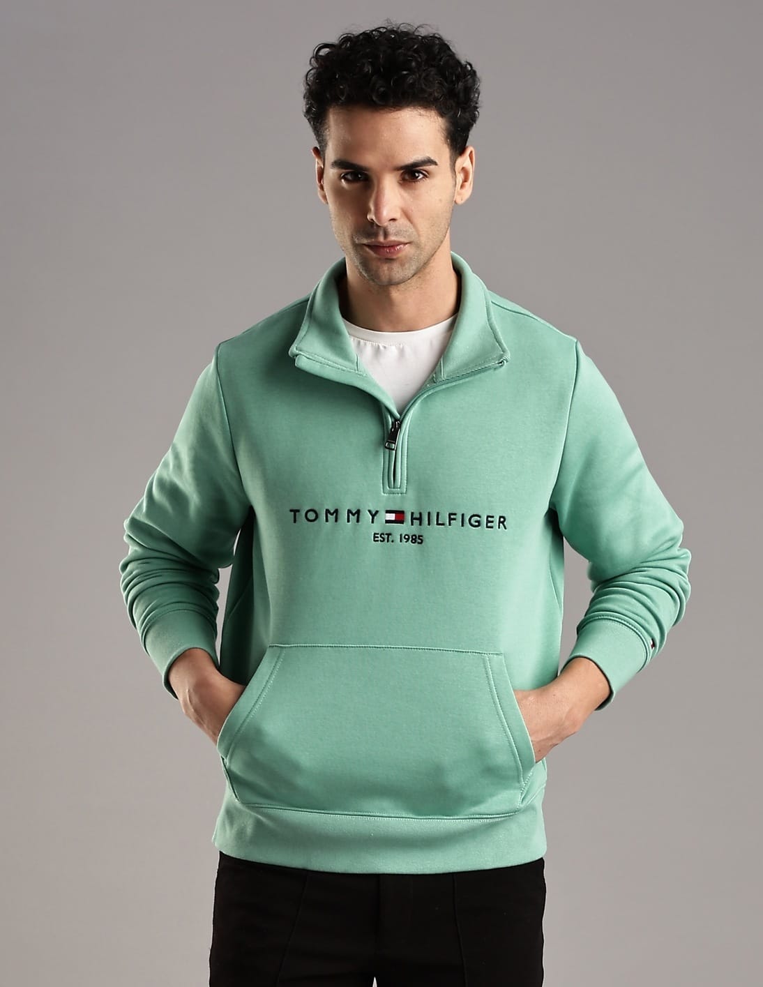Buy Tommy Hilfiger Embroidered Logo Regular-Fit Cotton Sweatshirt