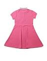 U.S. Polo Assn. Kids Girls Solid Fit And Flare Polo Dress