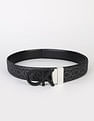 Calvin Klein Printed Black Leather Reversible Belts