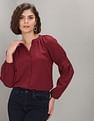 U.S. Polo Assn. Women Mandarin Collar Peasant Sleeve Evening Top