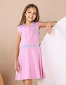 U.S. Polo Assn. Kids Girls Polo Collar Cotton Dress