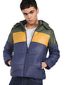 Flying Machine Colour Block Padded Hood Jacket