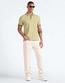 Flying Machine Tipped Collar Cotton Polo Shirt