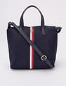 Tommy Hilfiger Solid Blue Nylon Handbag