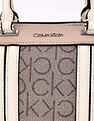 Calvin Klein Logo Beige Pvc Handbag