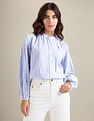 U.S. Polo Assn. Women Vertical Stripe Oxford Shirt