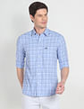 Arrow Sports Point Collar Tartan Check Casual Shirt